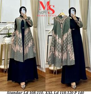 Cod Gamis Batik Meisya  2 in 1 Series Terbaru Mewah