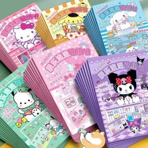 Sanrio Bubble Sticker Book My Melody Kuromi Cinnamoroll Pochacco Hello Kitty 3D Bubble Scene Quiet Book DIY Childrens Creative Handmade Gift Toys