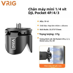 Chân Máy Ảnh Từ Tính VRIG Dành Cho Camera Hành Trình Chân Đế Vít 1/4 Inch Tự Động Mở Rộng Chống Trượt Chất Liệu Nhôm Tương Thích Với DJI OSMO Pocket 3/4/4P Insta360 Luna Ultra