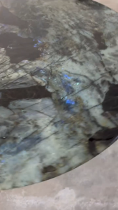 FINAL SALE! 1.8m Natural Brazilian Labradorite Marble "In Stock With Most Selections In Singapore" From Brazil Customization For Dining Coffee Side Table Feature Wall Granite Stone Real Marble - Blue Emerald