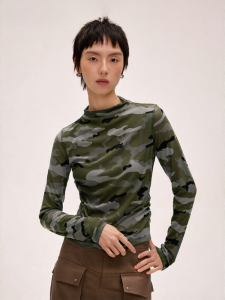 ONLY | Leisure Slimming Camouflage T Shirt Women Half-high Collar