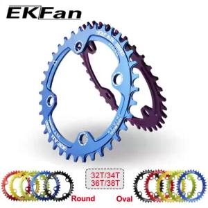 EKFan 104BCD Xích Xe Đạp 32T/34T/36T Hợp Kim Nhôm Hình Tròn Hình Bầu Dục Xích Xe Đạp Cho MTB Xe Đạp Đường Bộ Chất Lượng Cao Hẹp Rộng Chu Kỳ Xích Xe Đạp