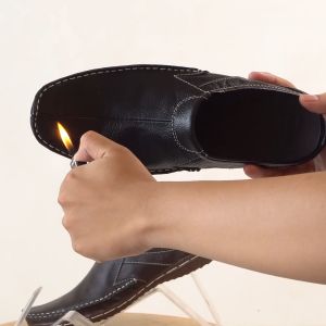 Sandal Slop Bustong Pria Kulit Rajut Moccasin Fordza AR02