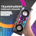 Speaker Bluetooth TERBARU Subwoofer cyberpunk Transparan  Audio portable Nirkabel RGB 7 Color Light V8 Speaker Bluetooth TWS Series. 