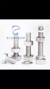 Stainless 304 Hex Bolt + Nut + Flat Washer 1/4″ – Marine / Pangisda / General Use (SOLD PER 5PCS)