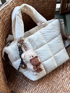 TEEMO Puffy Bag Zippered Tote Bag Crossbody Sling Bag Women Casual Shoulder Bag Adjustable Beg Wanita - Fulfilled by TEEMO SHOP