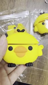 Kawaii 3D Yellow Chick AirPods Case Soft Silicone Shockproof Protective Cover Cute Cartoon Earphone Case For AirPods Pro 2/3/4