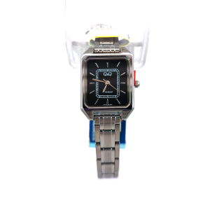 Q&Q C76A-002PY Womens Rectangular Stainless Steel Watch
