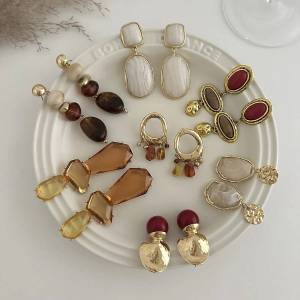 KunJoe 7 Styles Boho Acrylic Irregular Geometry Pendant Earrings for Women Vintage Gold Color Oval Drop Earrings Jewelry Gift