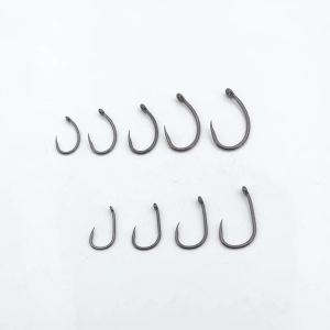 50pcs High Carbon Steel Barbless Carp Fishing Hook European Matte Black Carp Hook for Hair Chod Zig Carp Rig Fishing Tackle