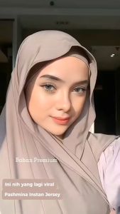 Pashmina Instan TUTUP LEHER Inner Menyatu