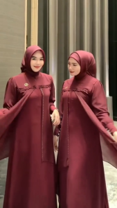 Gamis Dewasa Model Terbaru Jasmine Dres BL Ceruty Babydoll Aplikasi Swaroski M L XL XXL 3XL Resleting Depan Aktif Dress Kondangan Wanita Elegan Busui Friendly Baju Muslim Seragaman Pernikahan Ootd Remaja Kekinian Warna Maroon Burgundy Mahogany Hitam Navy