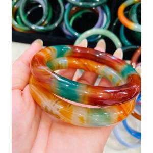 Vòng tay bản đũa chột 8li chột 12li đá mã não tứ quý may mắn tài lộc