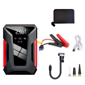 Car Emergency Starting Power Supply 1600A Peak with LCD Display Power Bank Artifact with Auto-Shutoff Tire Inflator for Cars Trucks SUV Gifts for Men
