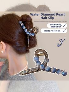 NING ZHOU | High-end Blue Crystal Hair Clip for Bun Styling