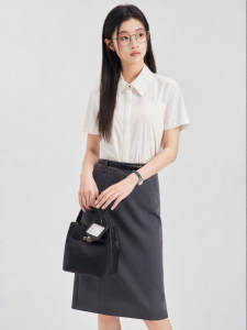 White Slim Office Short Sleeve Shirt