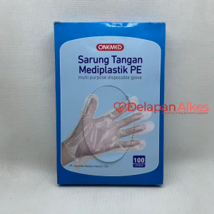 OneMed Sarung Tangan Plastik Food Grade Mediplastik PE isi 100 Pcs Medical Kitchen Anti Air