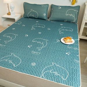 combo 3 món chiếu điều hòa cao su non loại 1/ chiếu điều hòa tặng kèm 2 áo gối y hình thông khí mát lạnh có thể giặt nước