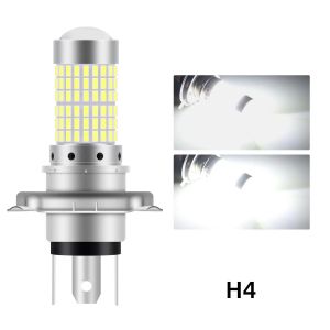 1PCS H4 P15D BA20D Motorcycle Headlight Bulbs 144 SMD Super Bright White 12v LED Headlamp Fog Light Spotlight Play and Plug