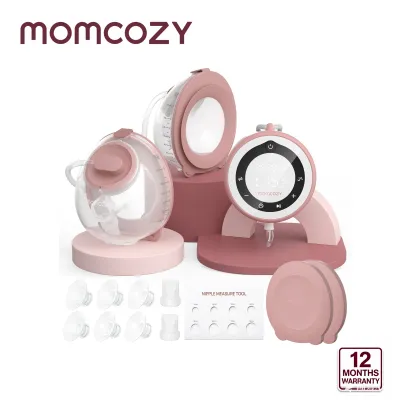 Momcozy V1 Pro Electric Breast Pump - Strong Suction Power Portable Double Breast Pump Handsfree with 3 Finely Tuned Suction Modes & 15 Levels Breast Pump Electric with Leak-Proof DoubleFit Flange