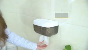 GoodsHomeกล่องใส่ทิชชู่สำหรับห้องน้ำ กล่องทิชชู่ กล่องใส่กระดาษทิชชู่ติดผนัง ติดตั้งง่าย ไม่ต้องเจาะผนัง แถมฟรีทิชชู่ 1 ห่อ