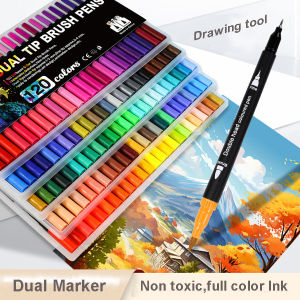 12-168 Colors Dual Brush Pens Art Markers Watercolor Fine and Brush Tip  Lettering Painting christmas gifts Manga Art Supplies