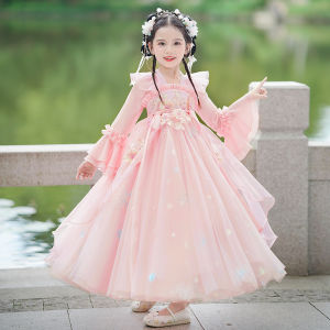 Fairy Childrens Chinese Style Dress For Spring and Autumn New Design