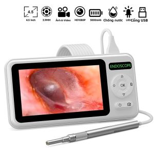 Camera Làm Sạch Tai HD 1080P Với Màn Hình IPS 4.5 Dụng Cụ Lấy Ráy Tai USB Nội Soi Chống Nước Với 6 Đèn LED Và Pin 3000mAh