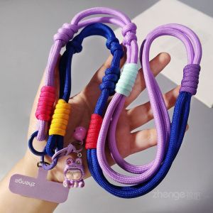 สายสะพายมือถือแบบทอสีบล็อกแฟชั่นสำหรับผู้หญิง สายสะพายข้างแบบสะพายข้างสำหรับเดินปั่นกลางแจ้ง สายรัดแบบมีด้ามจับแบบใหม่