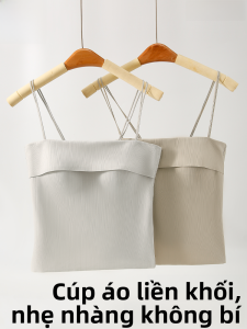 MiiOW | Áo ba lỗ nữ cổ vuông đeo chéo mùa hè Áo ngực một mảnh có đệm ngực Áo lót bên trong Áo khoác ngoài Áo vest một mảnh
