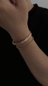 Ingemark | Ingemark 2Pcs/Set Classic Punk Metal Street Bracelets for Women Men Vintage Adjuatable Open Texture Bangles Party Jewelry Gifts