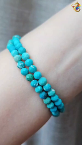 Collection Grade Natural Faceted Hubei Turquoise Bracelet