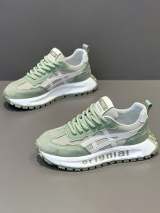 Heng Shoes Mens 2025 New Agan Thick Bottom Heightening Breathable Sports Casual Dad Shoes Rubber Outsole Leather Upper