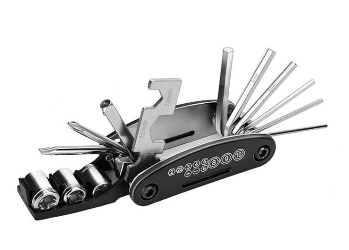 Bike Bicycle Multi Tool 16 in Multi-Function Steel Cycling