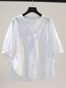 Shalldoer | Plus Size Tummy Control Short Sleeve Womens Blouse