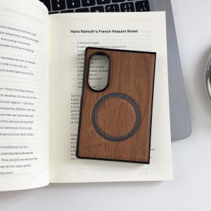 Wood Grain For Magsafe Magnetic PU Leather Phone Case For Samsung Galaxy Z Fold 8 Ultra 7 6 5 4 3 Shockproof Protective Cover