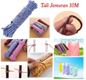 Tali Jemuran Baju Nylon 10m Anti Slip Ikat Tambang Kemah Camping Nilon 10 Meter Clothesline Kuat
