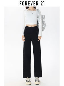 Forever21 | High-Waist Straight Ankle Jeans Tapered Pants Loose Drape