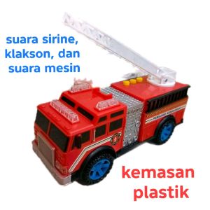 mainan mobil truk pemadam fire truck ladder suara dan lampu sirine