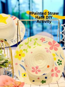 XIAOXIONGERBAN | Creative Painting Childrens DIY Kit Blank Straw Hat