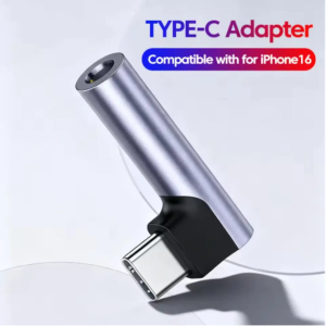 90 Degree Right Angle USB C to 3.5mm Audio Jack Adapter Type-C Male to 3.5mm Female Headphone Aux Converter