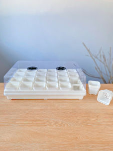 Thickened 24 Grids Tray Black White Adapter 7cm Diameter Small Square Basin Octagonal Balcony Organizer Tray Beautiful Potted Plants