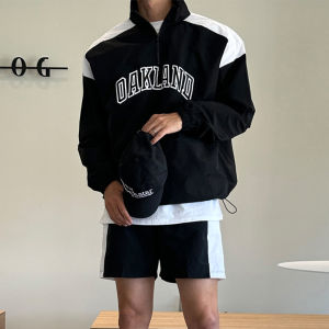 DAVID&ME | Sun Protection Sporty Zipper Stand-collar Jacket Shorts Set