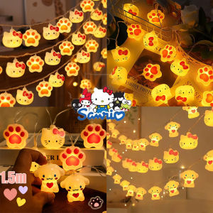 1.5M Kawaii Sanrio Cinnamoroll Hello Kitty Lights String Bedroom Atmosphere Lighting Small Night Lamp Home Decor Valentines Day Gifts