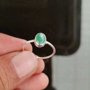 Cincin Imut Giok Hijau Perak 925 Green Jade Simple Klasik Jadeline
