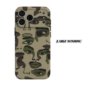 Abstract Face Camo Phone Case for iPhone 18 17 16 15 14 13 12 11 Air Pro Max Plus Double-layer Cover