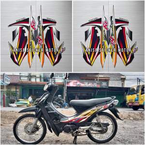 Stiker Striping Motor Honda Supra Fit Lama 2003 2004 Hitam