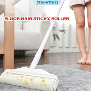 ItemMart Floor Hair Sticky Roller Sticky Dust Paper Tearable Adhesive Brush Lengthened Household