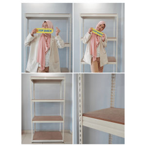 TTF Rack™️ EASY RACK H150-210cm x D30-60cm x L30-90cm Boltless Rack Storage Rack Organizer Rak Dapur Home Storage Office Rack White Beige