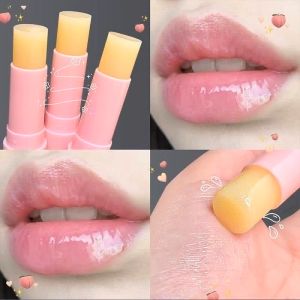 Natural Peach Lip Balm & Temperature Change Color Lasting Moisturizing Lipstick for Women